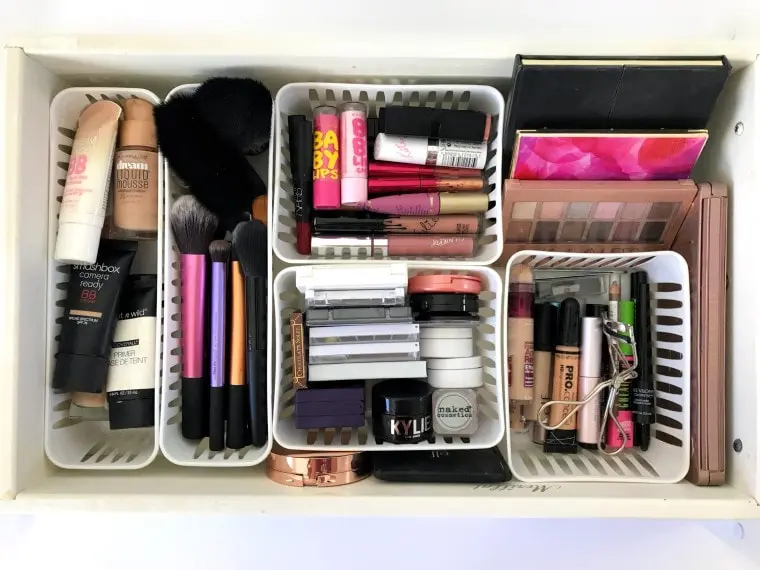 makeup drawer organization