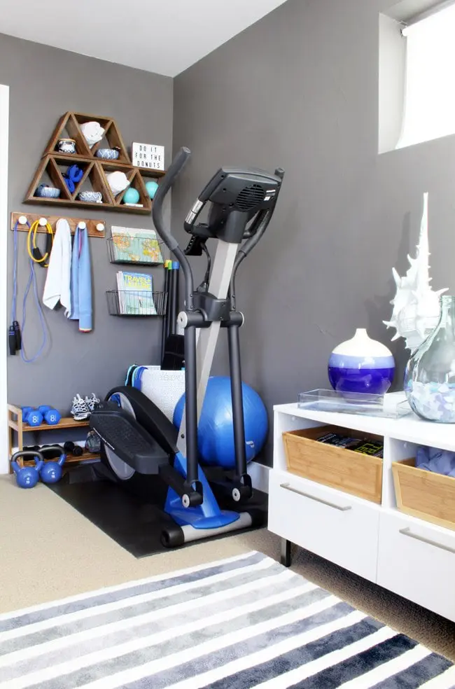 workout equipment shelving