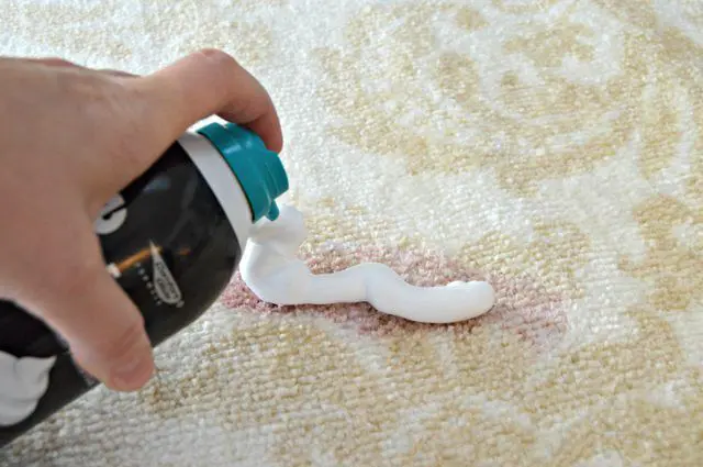 shaving cream on carpet
