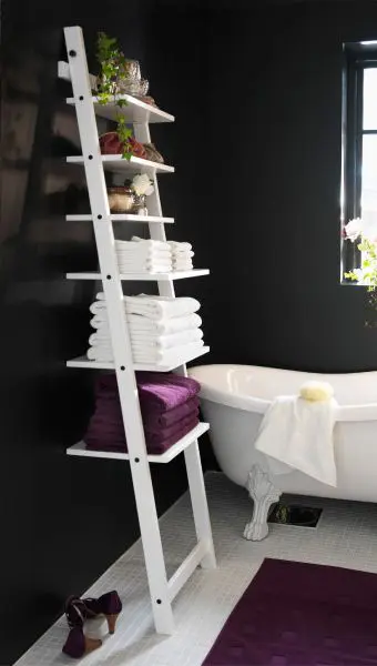 11 Stunning Ikea Bathroom Ideas For A Tiny Budget Craftsy S - Ladder Wall Shelf Ikea