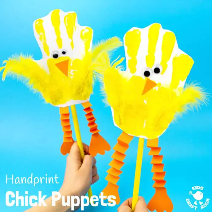 Handprint Chick Puppets