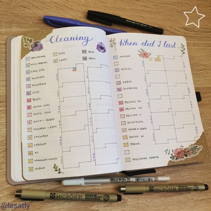 House Cleaning Schedule: 20 Bullet Journal Ideas - Craftsy Hacks