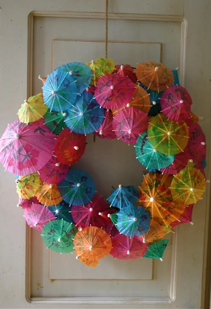 Paper Umbrella Wreath