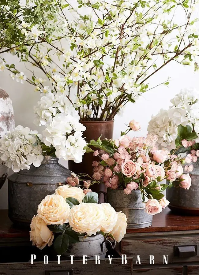 Pots with Blooming Flowers