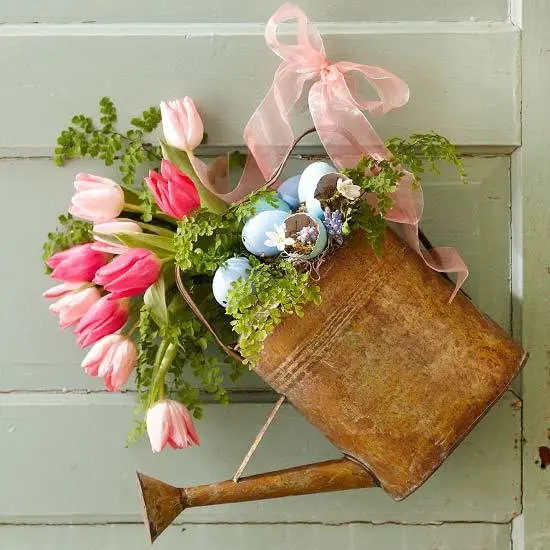 Flowers in Watering Cans