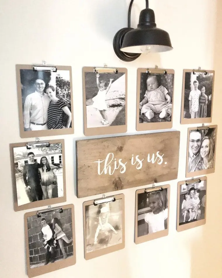 Wooden Clipboard Photo Collage