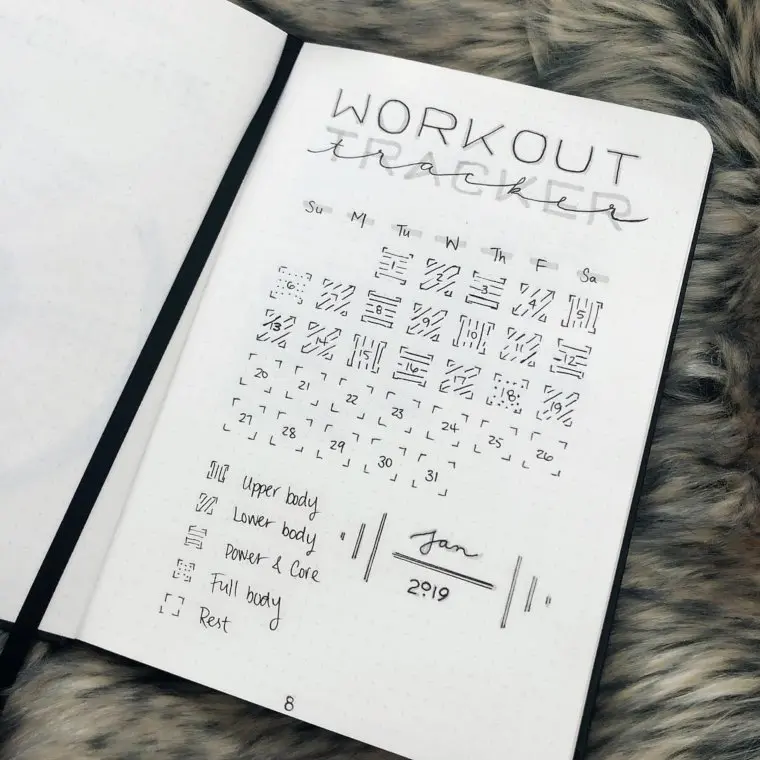 Black and White Workout Tracker