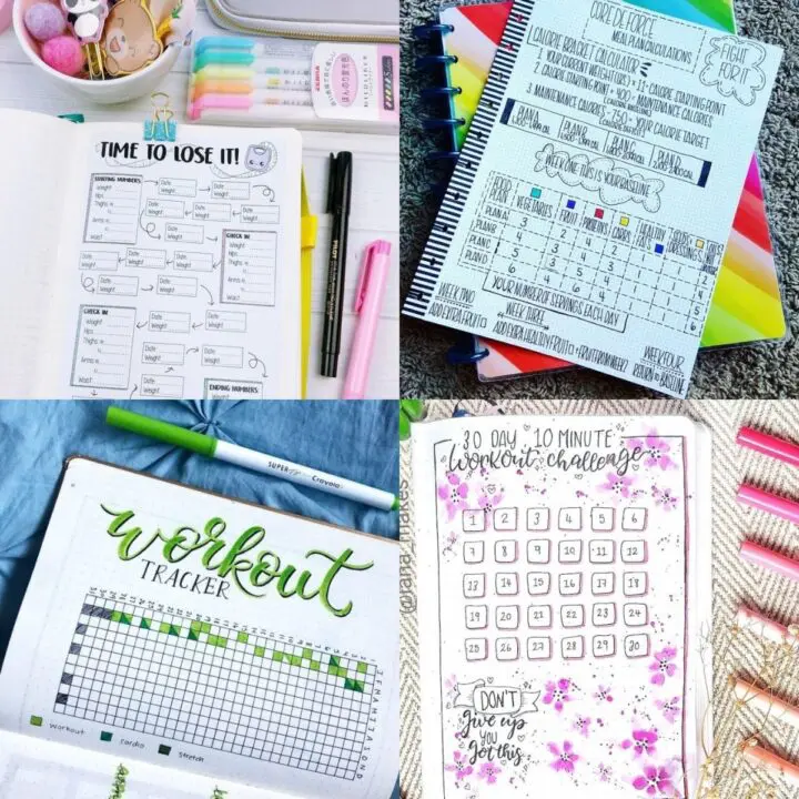 20 Fitness Bullet Journal Spreads for Losing Weight
