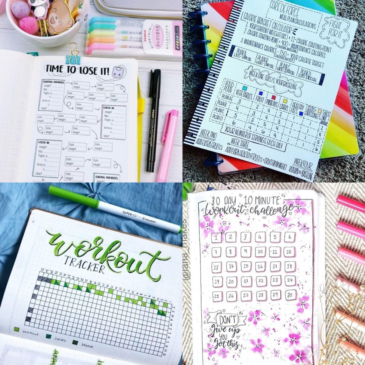 Fitness Bullet Journal Spreads For Losing Weight Craftsy Hacks