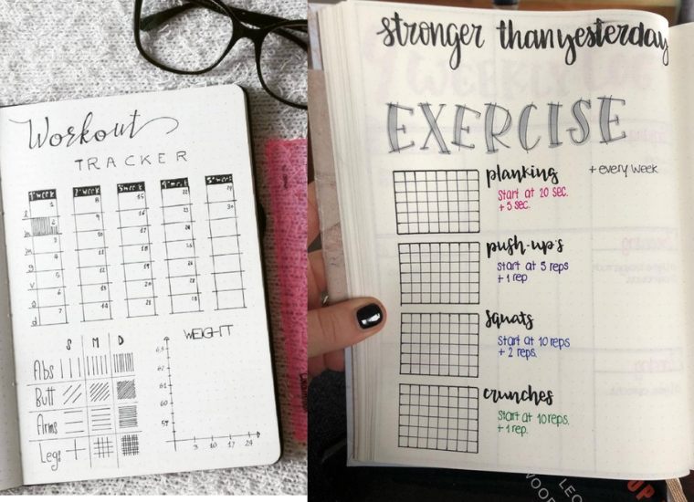 20 Fitness Bullet Journal Spreads for Losing Weight - Craftsy Hacks