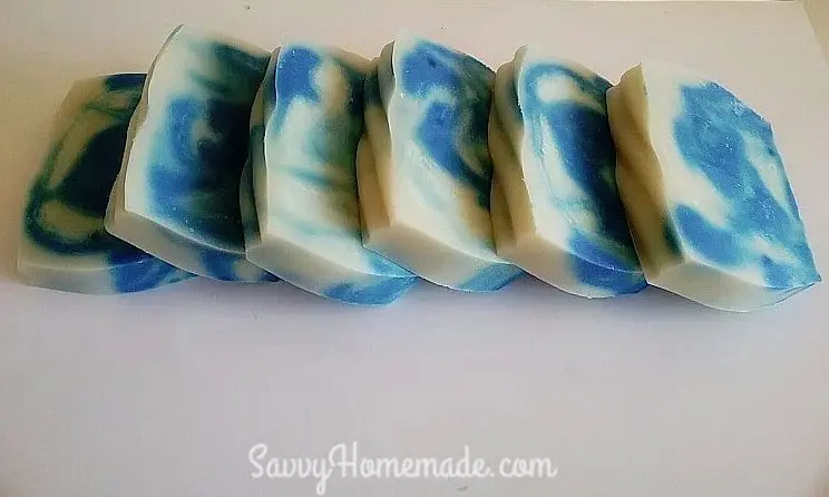 Homemade Soap with Blue Swirls
