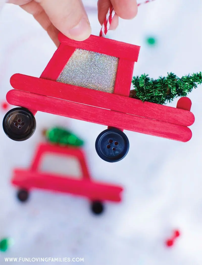 Truck Popsicle Stick Christmas Ornaments