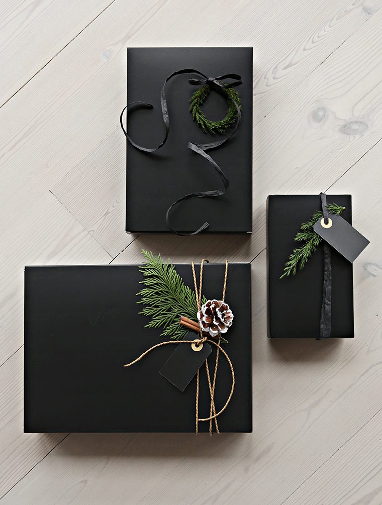 black gift wrap