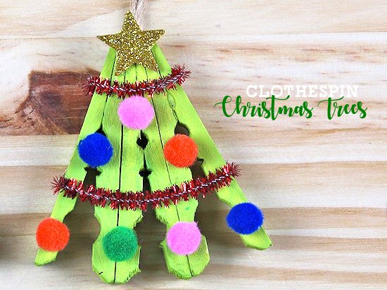 Clothespin Christmas Trees