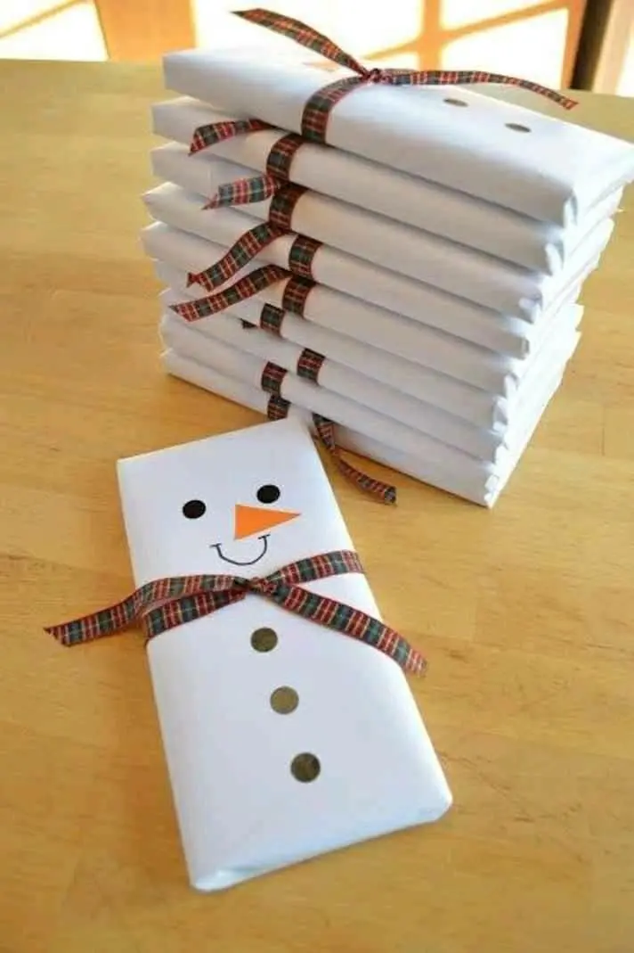 snowman gift wrapping