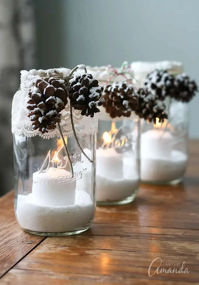 Snowy Candle Jars