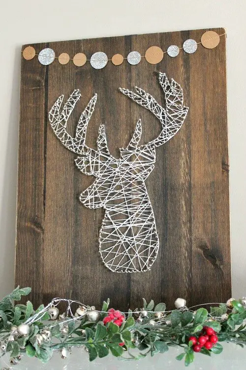 Rustic Reindeer String Art
