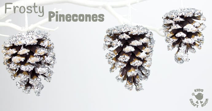 Snowy Pinecone Tree Ornaments