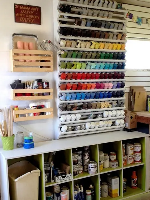 DIY Woodshop Spray Paint Rack