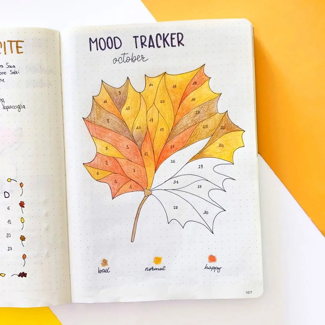 Yellow Leaf bullet journal