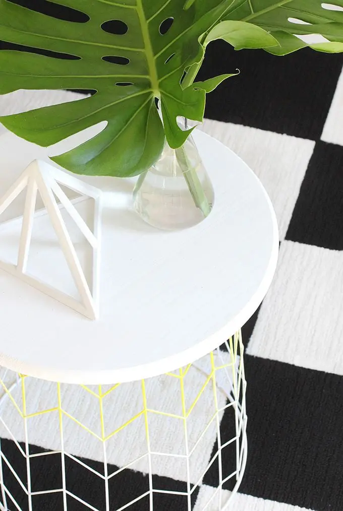 DIY Wire Basket Side Table