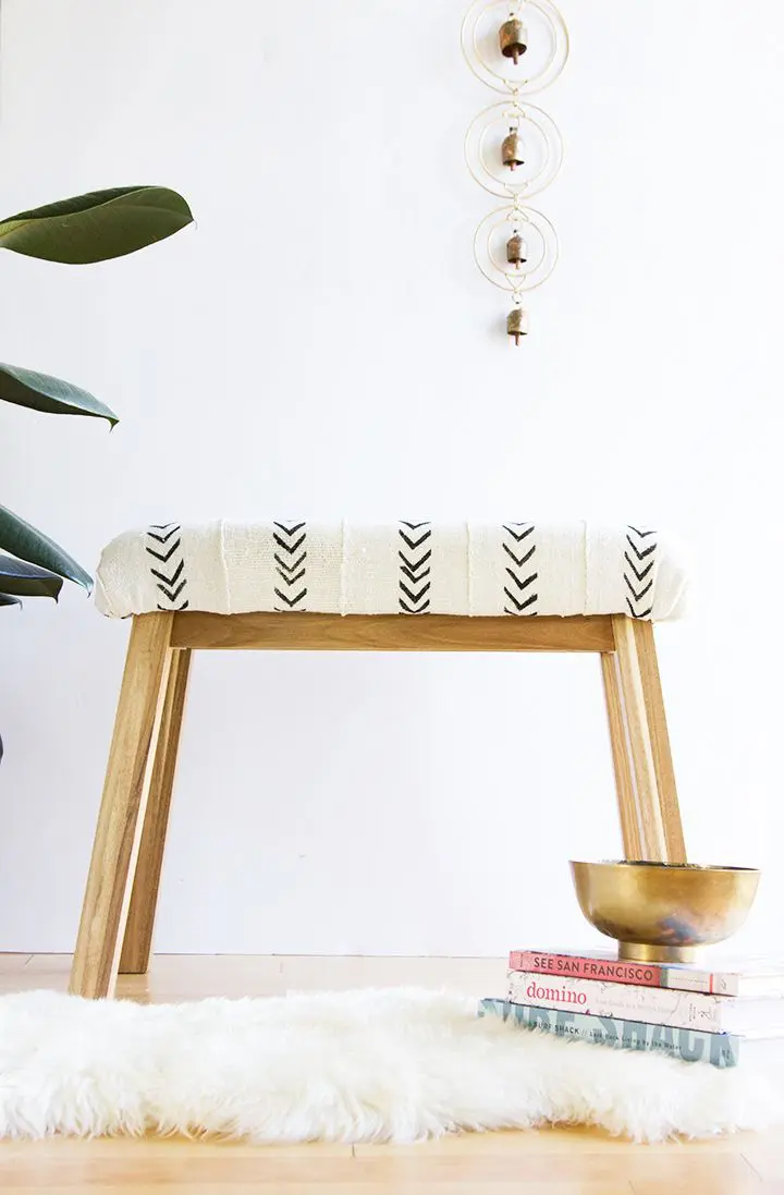 Mudcloth Upholstered Bench