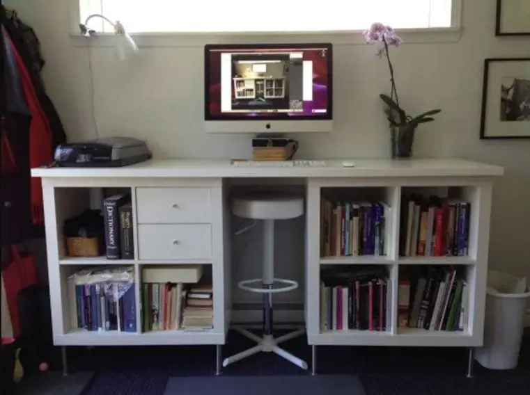 IKEA HACK Desk with Cube Storage Shelves - Pretty Providence