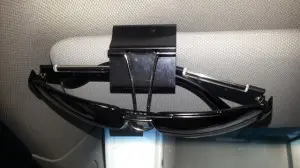 Binder Clip Sunglasses Holder