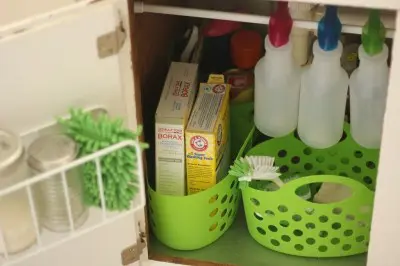 under sink organizing