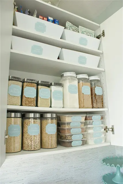 organized pantry cabinet