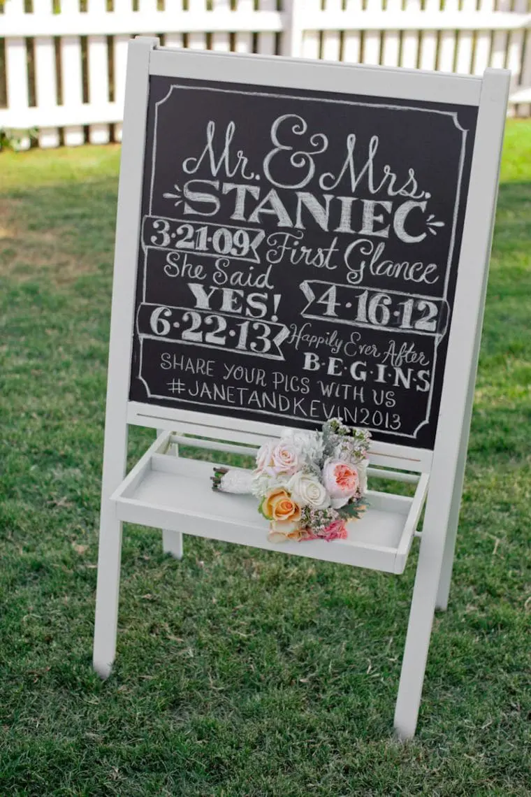 blackboard wedding sign