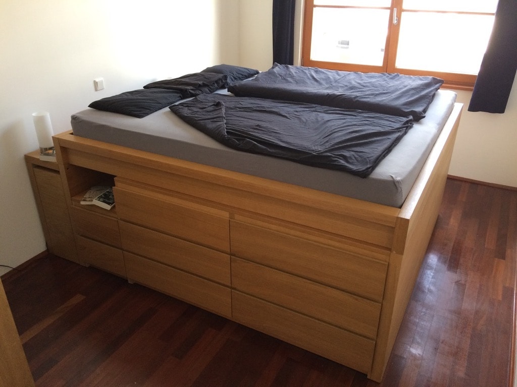 malm storage bed with heavy mattress