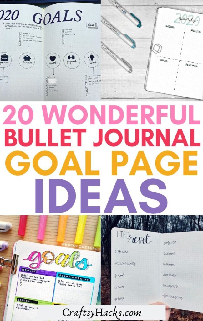 20 Bullet Journal Goal Page Ideas - Craftsy Hacks
