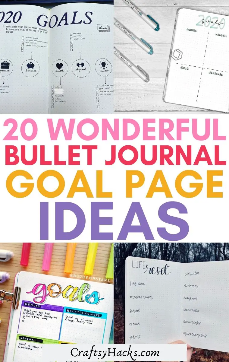 Bullet Journal Goal Page Ideas Craftsy Hacks