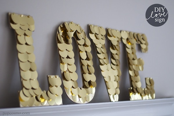Gleaming Gold Love Sign