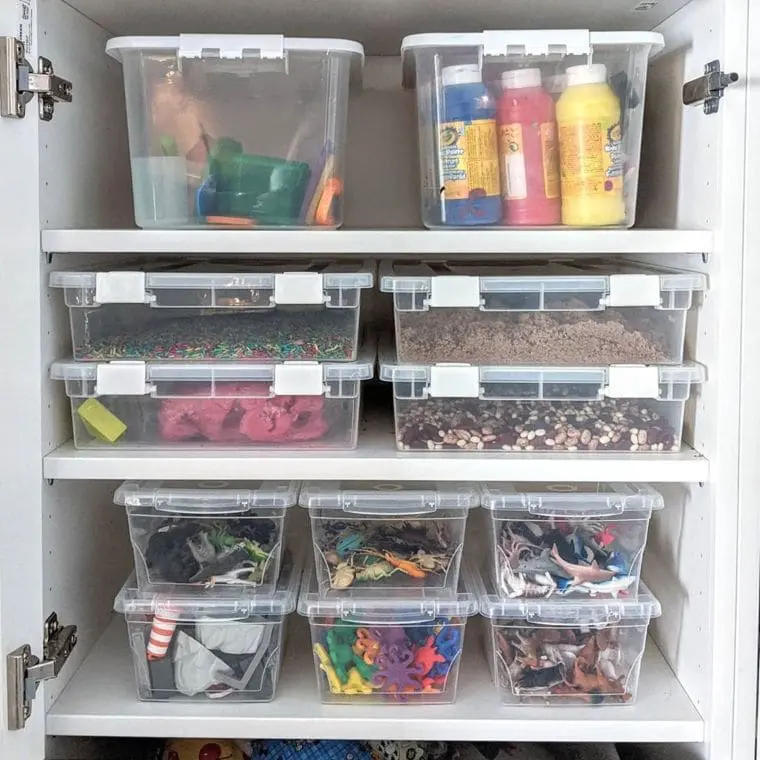 craft closet baskets