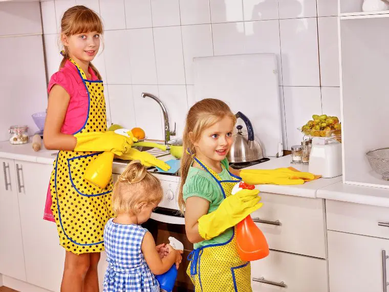 kids cleaning home