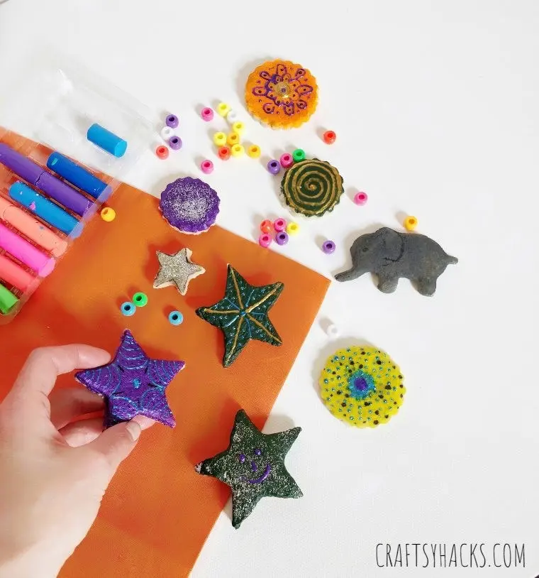 painted kids dough craft