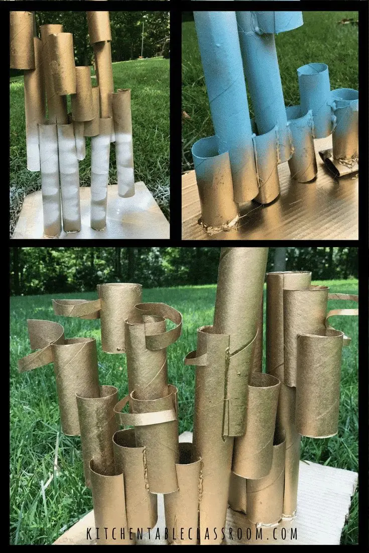 Abstract Cardboard Tubes Sculpture