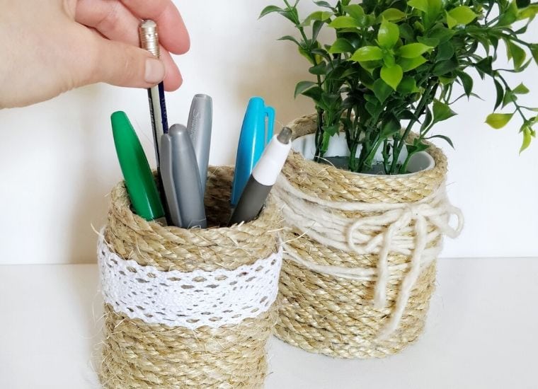 Download DIY Rope Organizer for Your Desk (Small Rope Baskets) - Craftsy Hacks