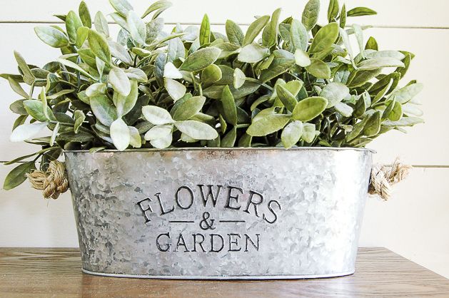 Aged Galvanized Planter