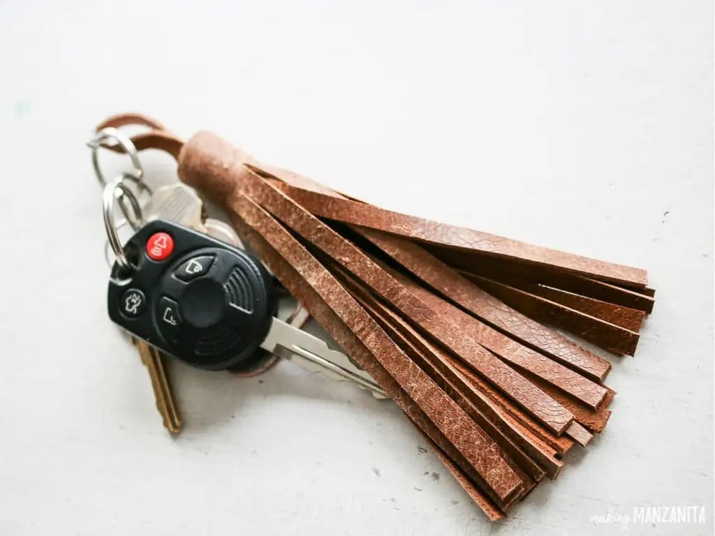 Leather Tassel Keychain