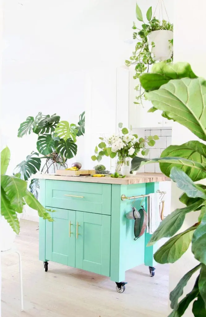 Mobile Farmhouse Kitchen Island