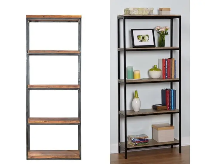 Modern Wooden Metal Bookshelf