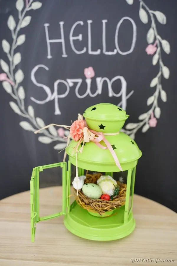 Spring-Themed Lantern Centerpiece