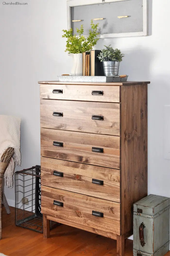 wood stained tarva drawers