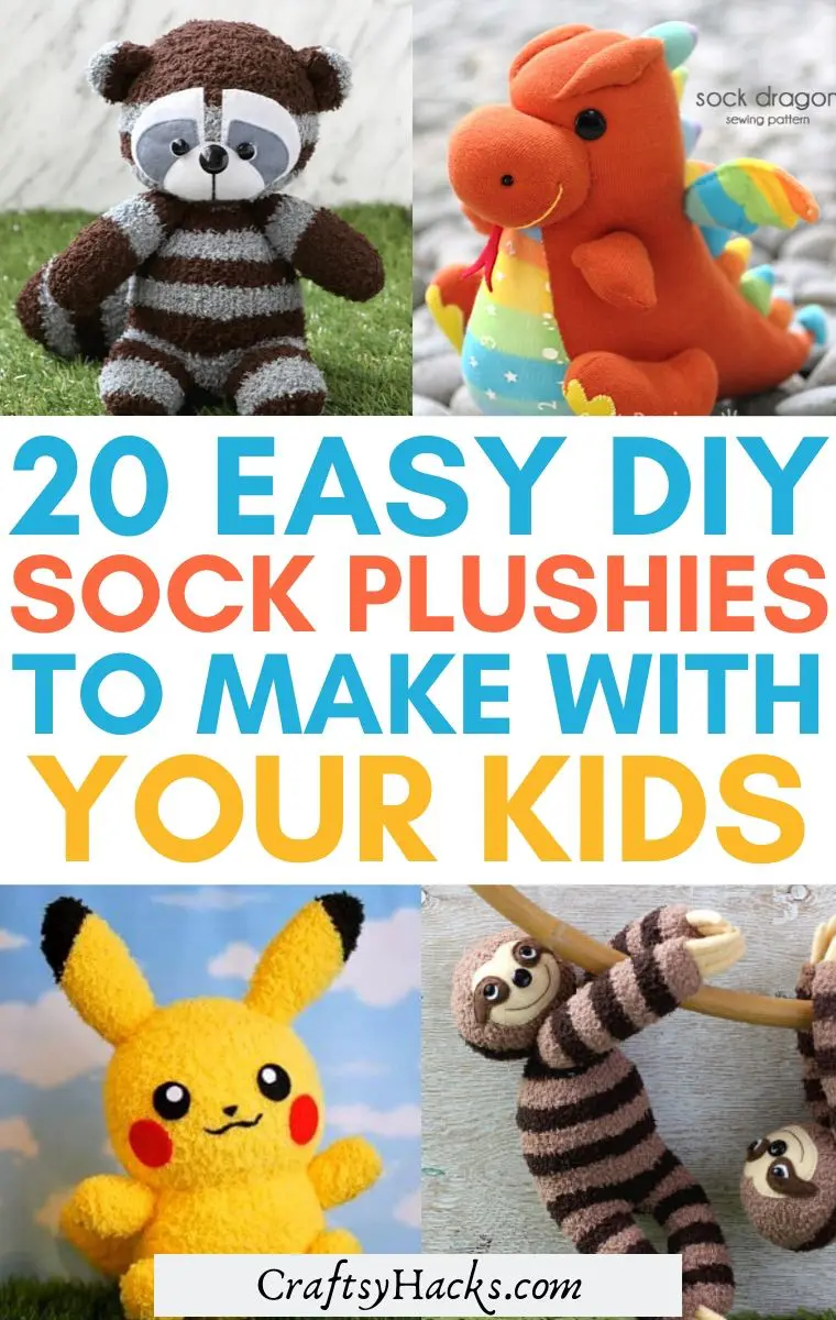 20 Cute and Easy DIY Sock Plushies - Craftsy Hacks