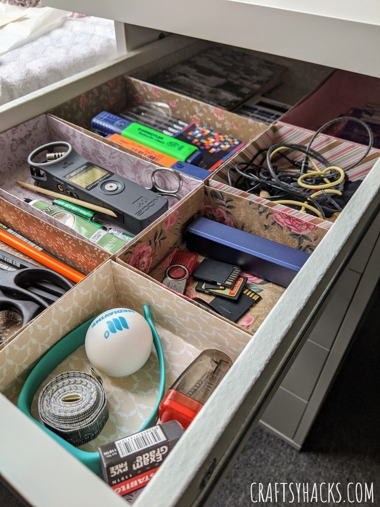 sorted drawer sections