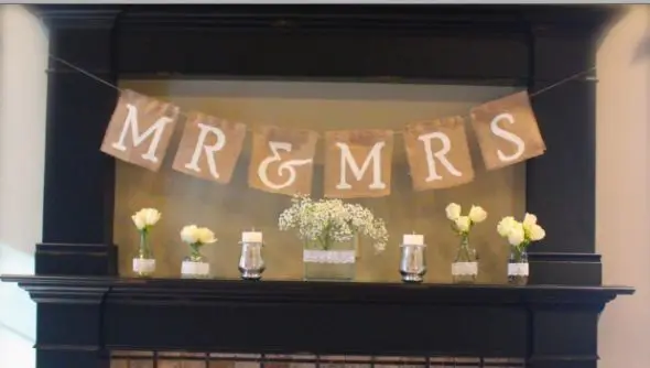 Burlap Wedding Banner