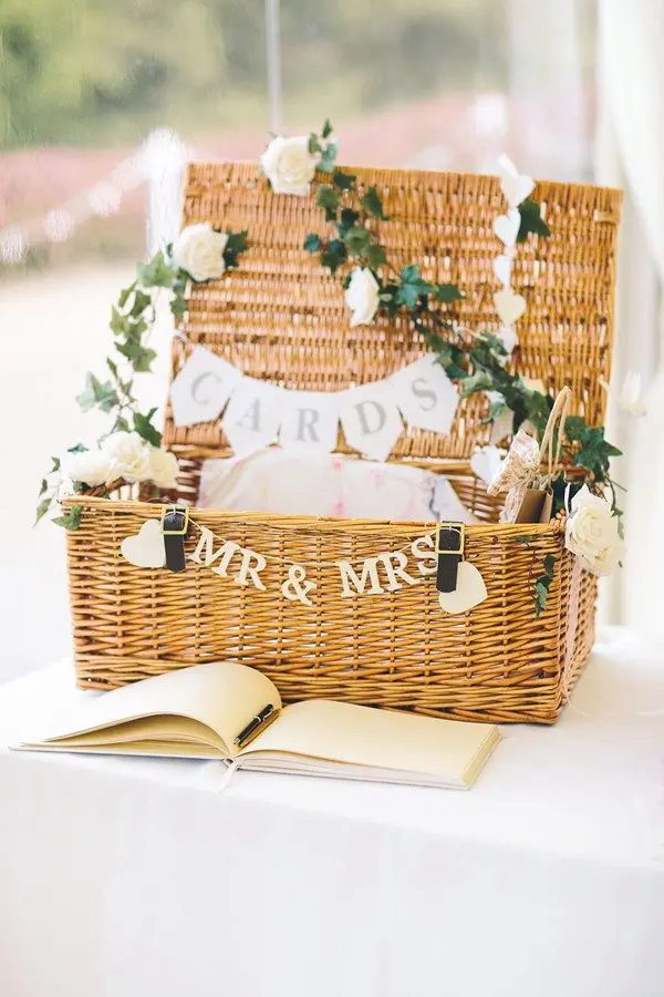 Wicker Wedding Card Holder